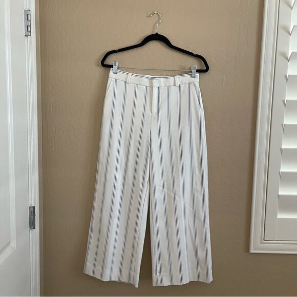 Banana Republic Blake Crop White Stripe Wide Leg Pants - Picture 1 of 10
